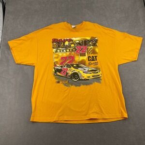 Y2K Caterpillar Racing Nascar Shirt Mens 3XL Yellow Dave Blaney #22 AAA Graphic